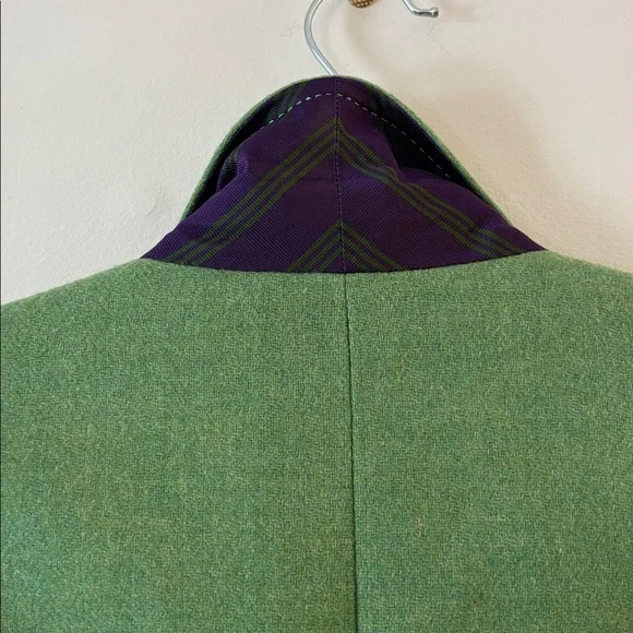 Vintage J Crew Scotland Wool Robert Noble Green Button Blazer Women’s 6 Small